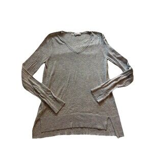 Vintage style Loft Tunic XS Long Sleeve Knit Deep V-Neck Sweater Y2K Fitted